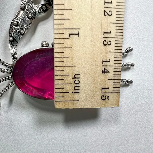 Pink 🔥 Fire Topaz 925 Large Crab Pendant & Bracelet - Picture 7 of 9